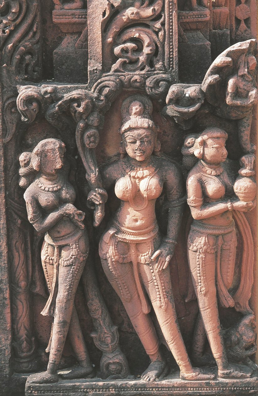 Escultura representando figuras femininas, Templo Jain No 16, Deogarh, Uttar Pradesh, Índia, 8º-17º século. de Nicolas Toussaint Charlet