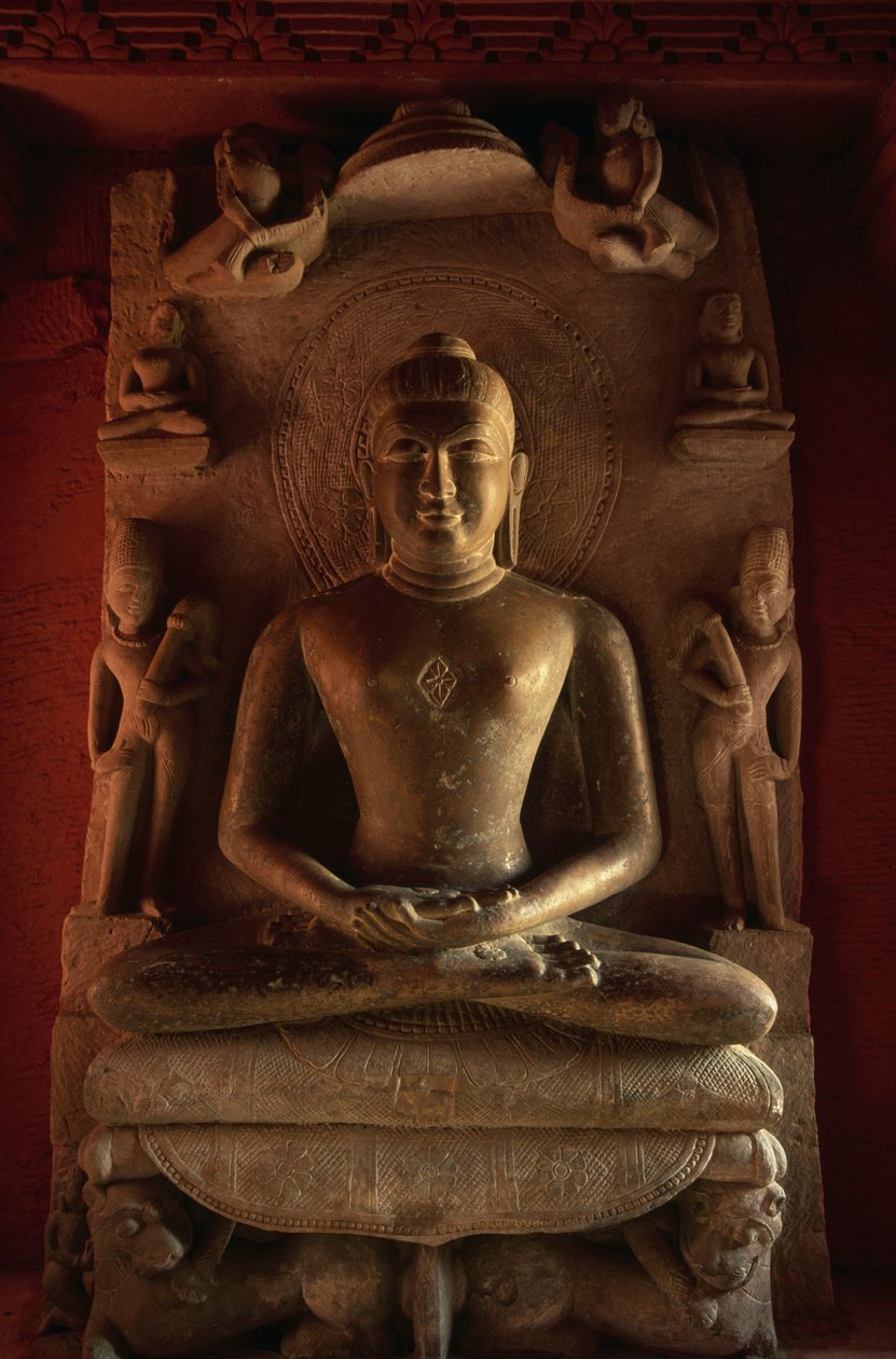 Estátua de Tirthankara, templo Jain No 24, Deogarh, Uttar Pradesh, Índia, século 8-17. de Nicolas Toussaint Charlet