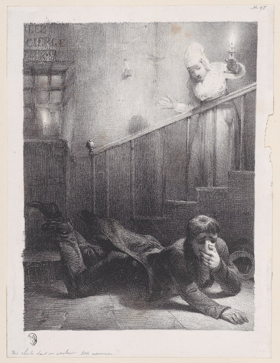 Uma queda da escada, 1834-35. de Alexandre Gabriel Decamps