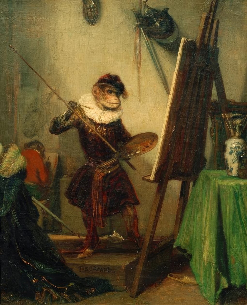 Macaco como pintor de Alexandre Gabriel Decamps