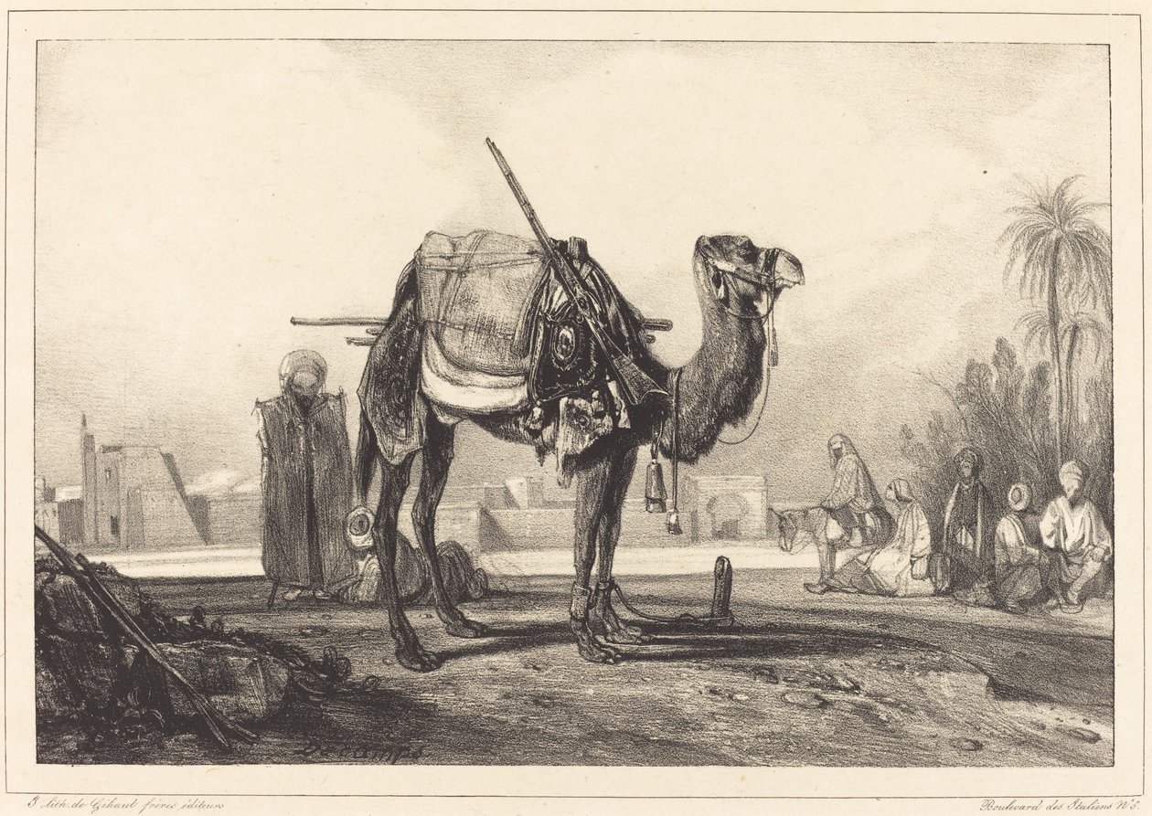 Camelo e árabes de Alexandre Gabriel Decamps