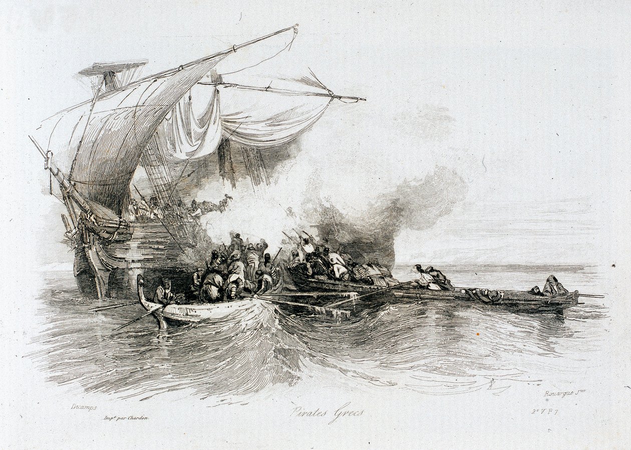 Piratas gregos de Alexandre Gabriel Decamps