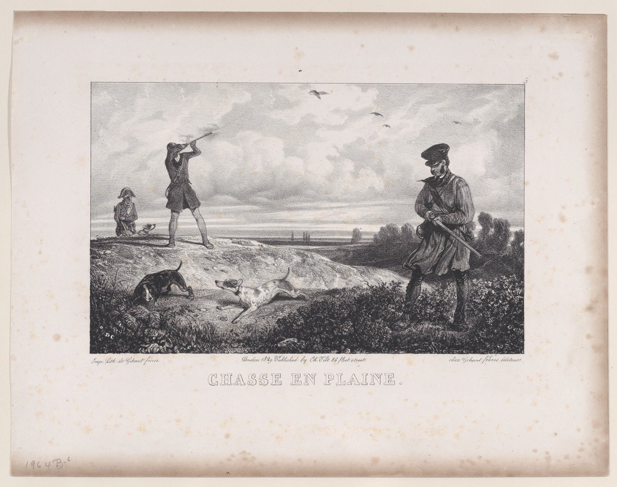 Hunting in the Field, da série Hunting Scenes, 1829. de Alexandre Gabriel Decamps