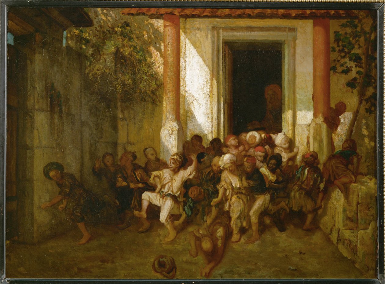 Passeio da escola turca - Escola turca ... de Alexandre Gabriel Decamps
