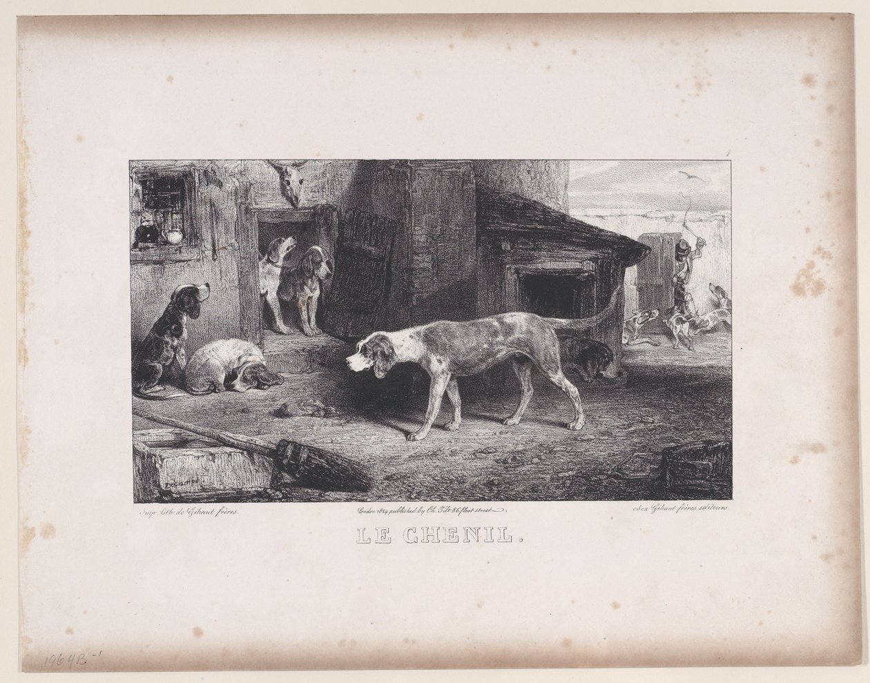 O Canil, da série Hunting Scenes, 1829. de Alexandre Gabriel Decamps