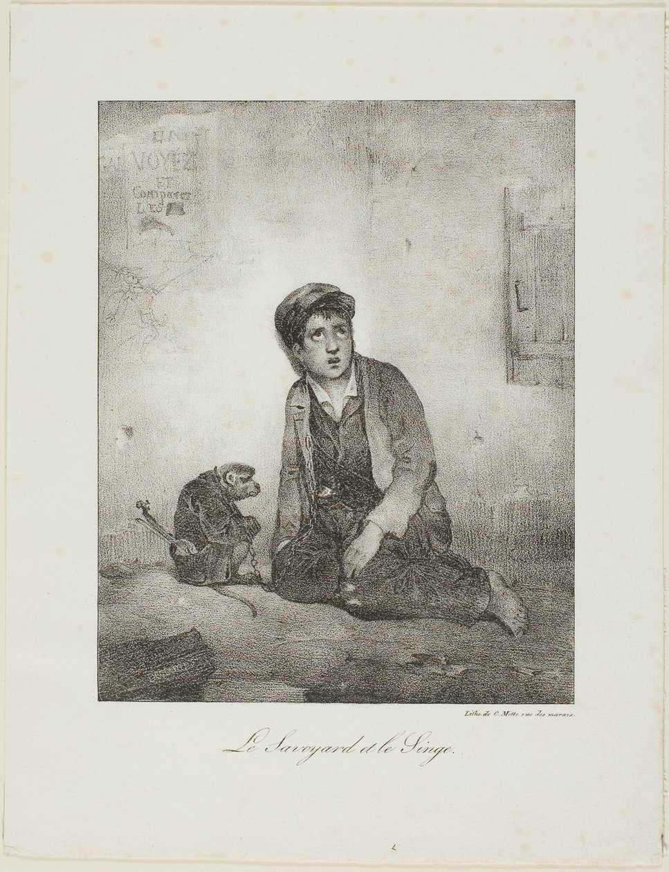 O Savoyard e o Macaco de Alexandre Gabriel Decamps