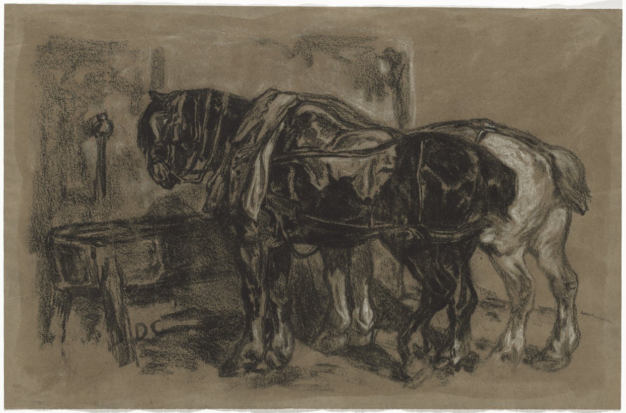 Dois cavalos de tiro de Alexandre Gabriel Decamps