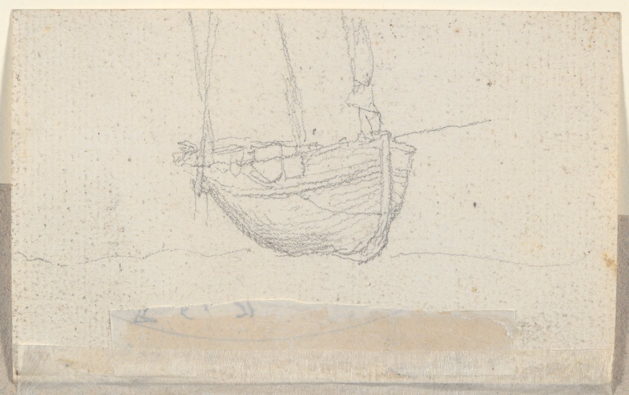 Vista de uma cidade (verso: navio) de Alexandre Gabriel Decamps