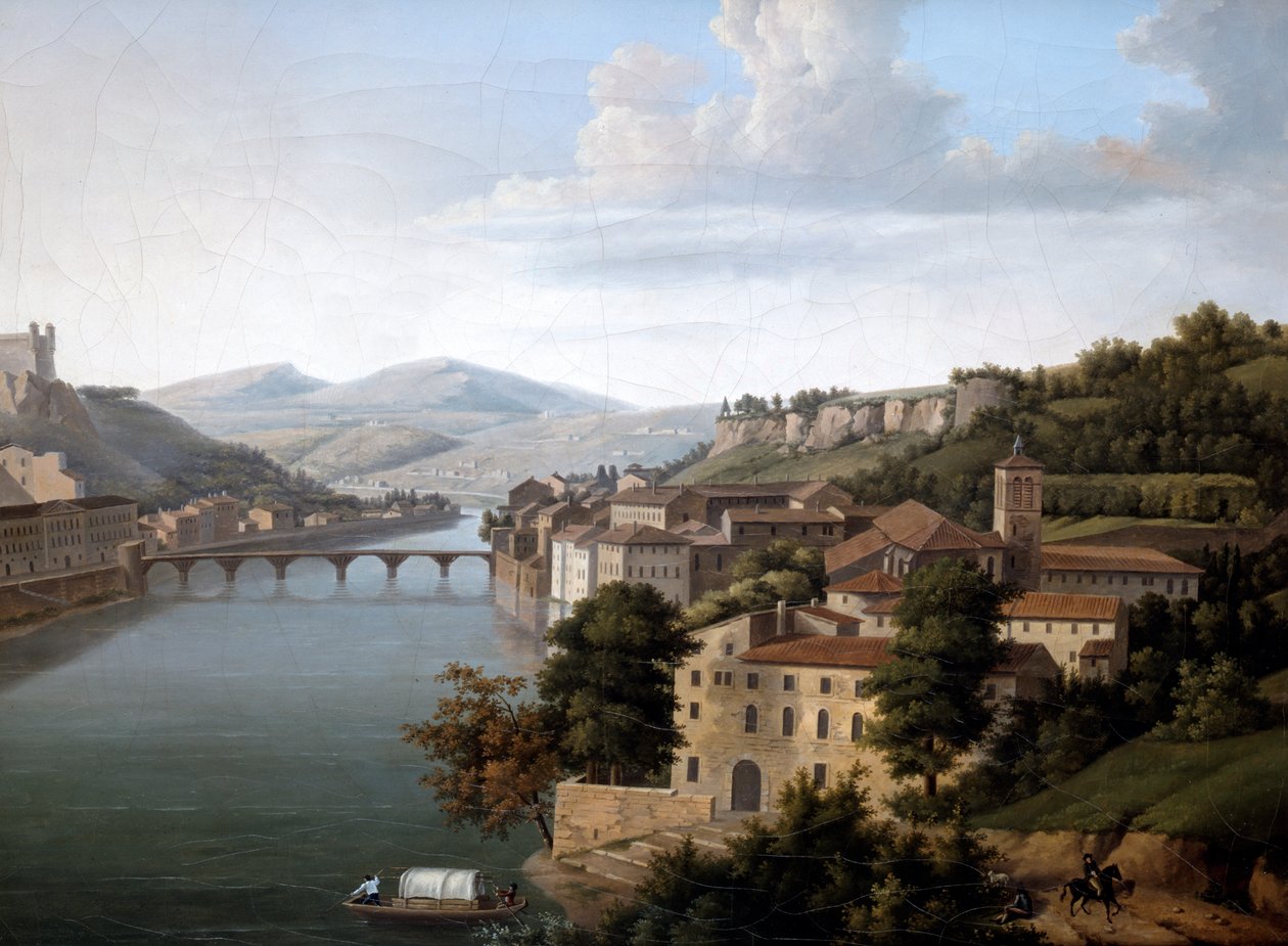 Vista do Ródano. c1777-1840 de Alexandre Haycinthe Dunouy