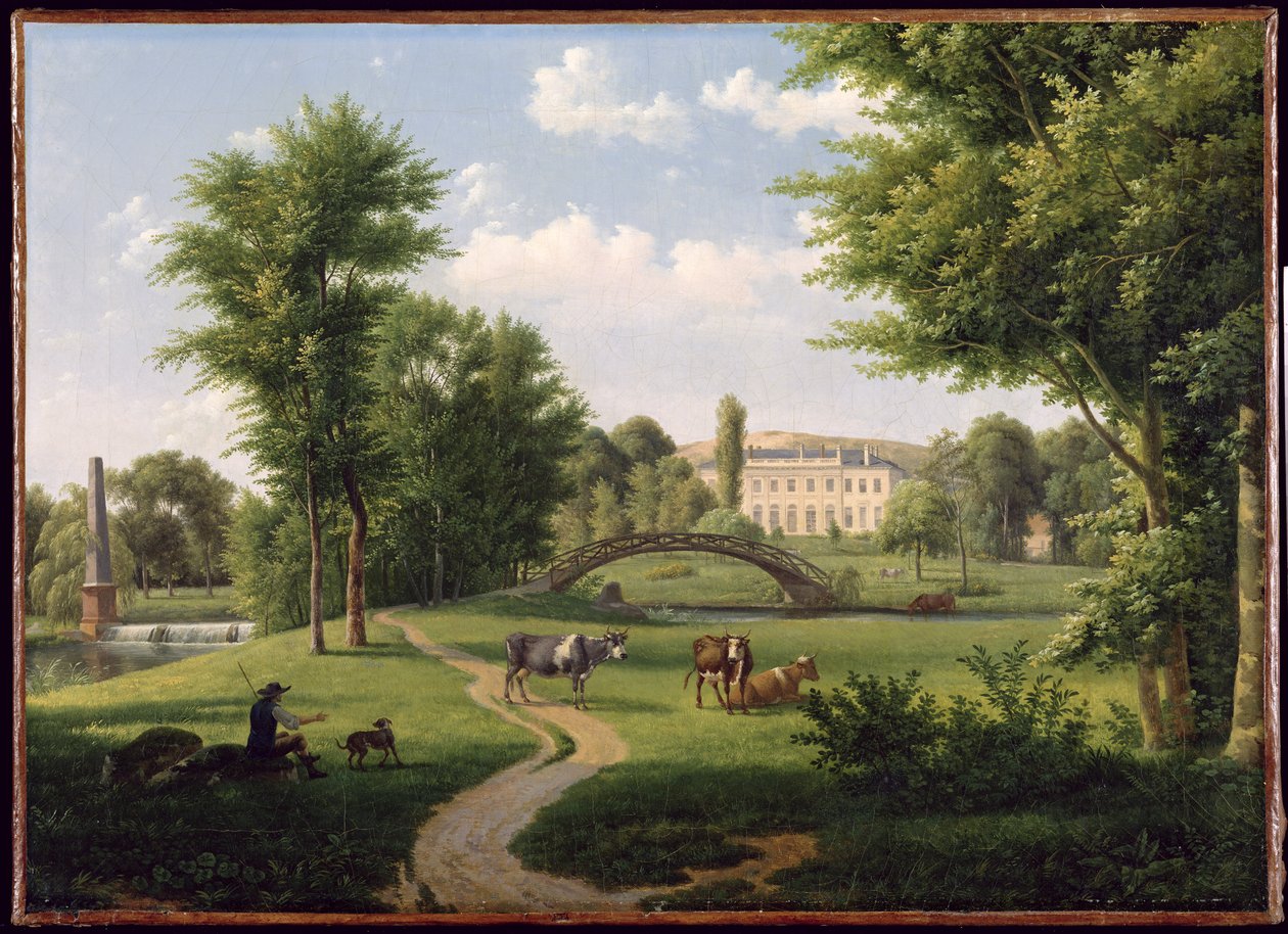 Vista do Castelo de Villiers-Saint-Paul, perto de Senlis de Alexandre Hyacinthe Dunouy