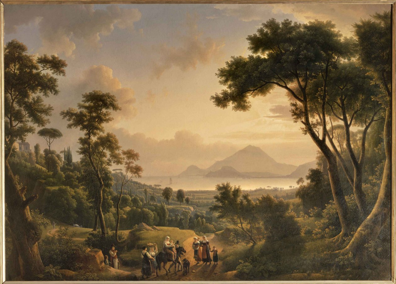 Vista da costa de Posillipo Reino de Nápoles. de Alexandre Hyacinthe Dunouy