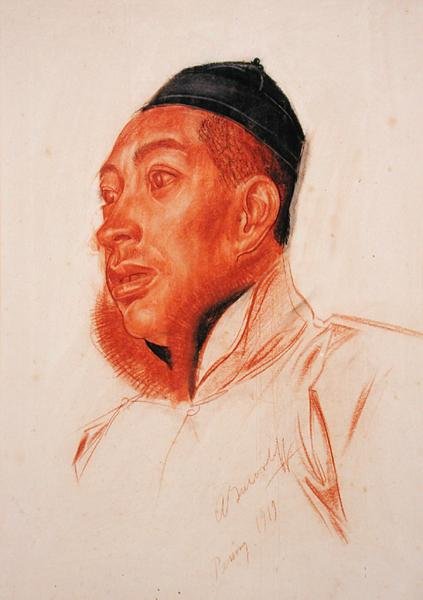 Retrato de um homem chinês de Alexandre Iacovleff