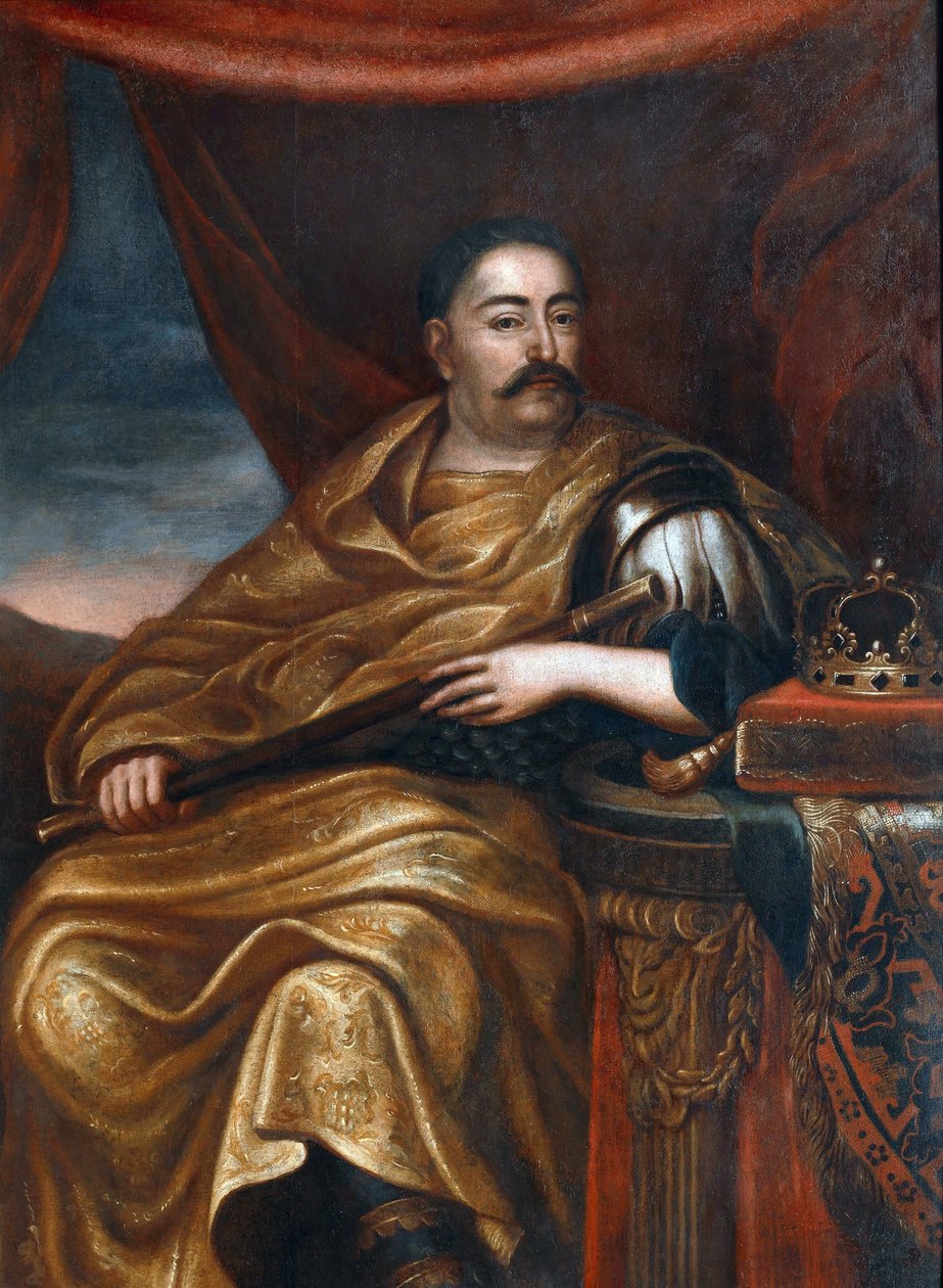 Retrato de João III Sobieski (1629-1696) Rei da Polônia"" Século XVII - Retrato de João III Sobieski (1629-1696), Rei da Polônia e Grão-Duque da Lituânia - Tricius, Jan (c. 1620-c. 1692) - - Óleo sobre tela - 162x114 cm - Museu do Palácio Wilanow de Alexandre Jan Tricius