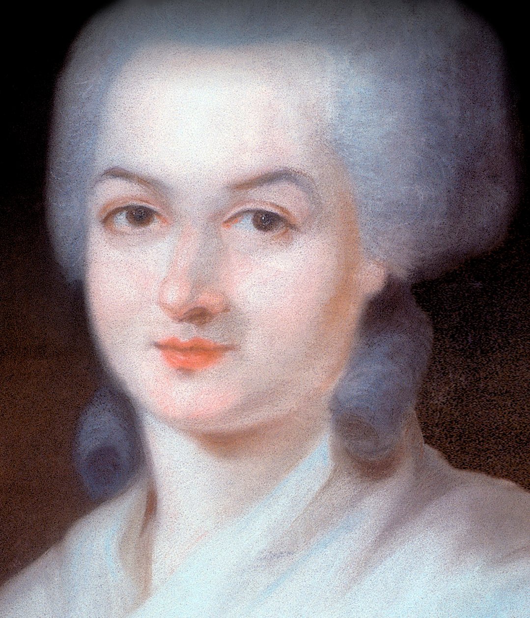 Detalhe do Retrato de Olympe de Gouges (Detalhe) (Marie Gouze, conhecida como Olympe de Gouges de Alexandre Kucharski