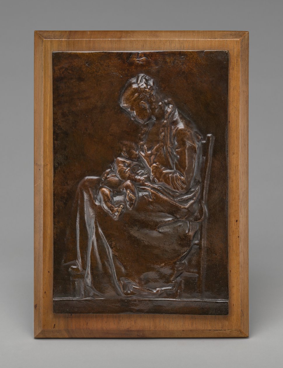 Maternidade, ou jovem amamentando uma criança, modelo 1882. de Alexandre Louis Marie Charpentier