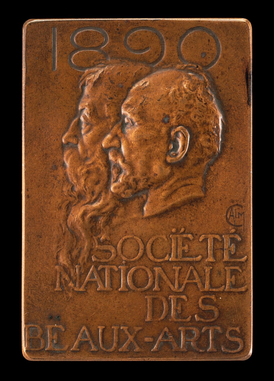 Sociedade Nacional de Belas Artes: Jean-Louis Ernest Meissonier e Pierre Puvis..., [anverso], 1890. de Alexandre Louis Marie Charpentier