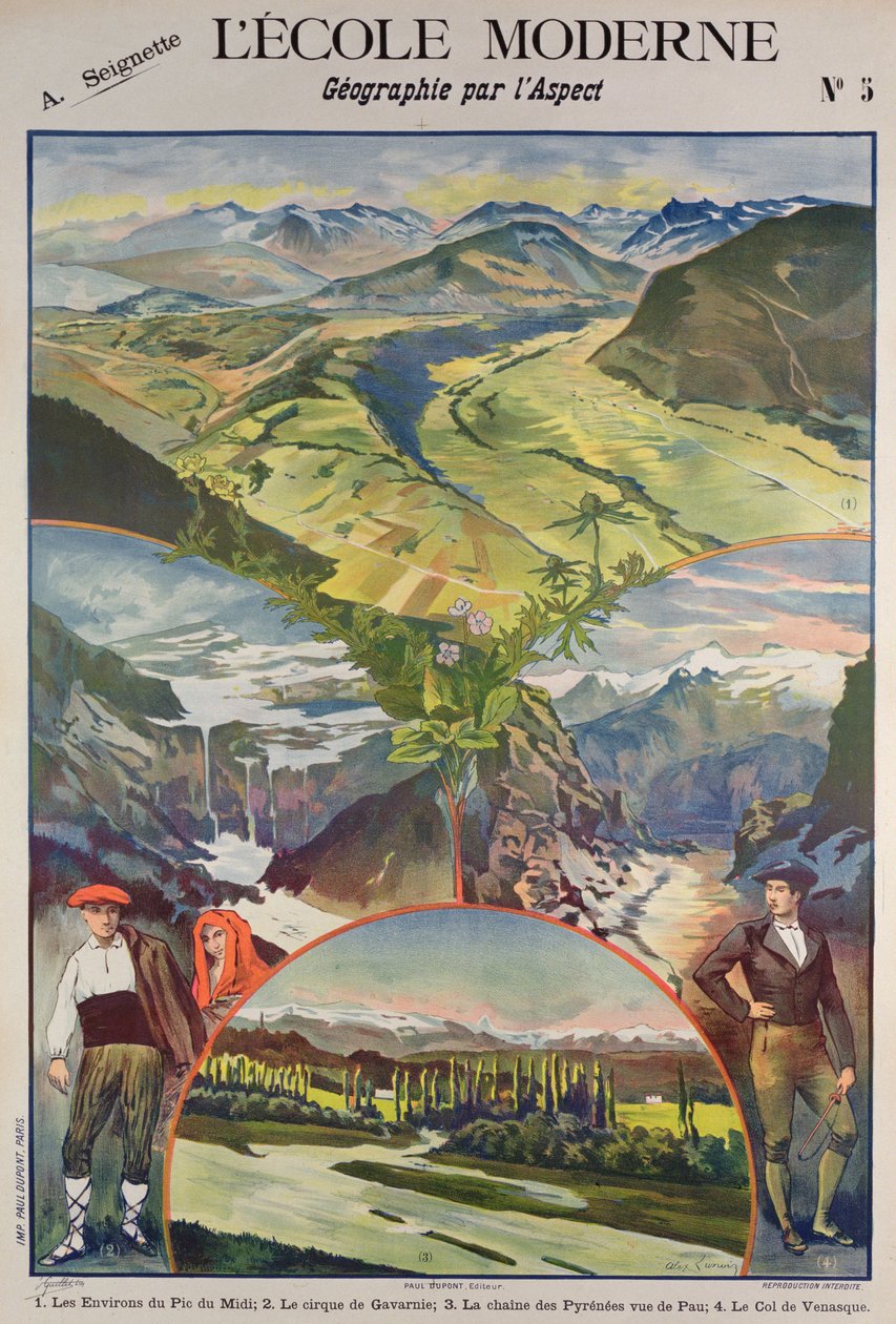 Cartaz dos Pirenéus (cor litho) de Alexandre Lunois