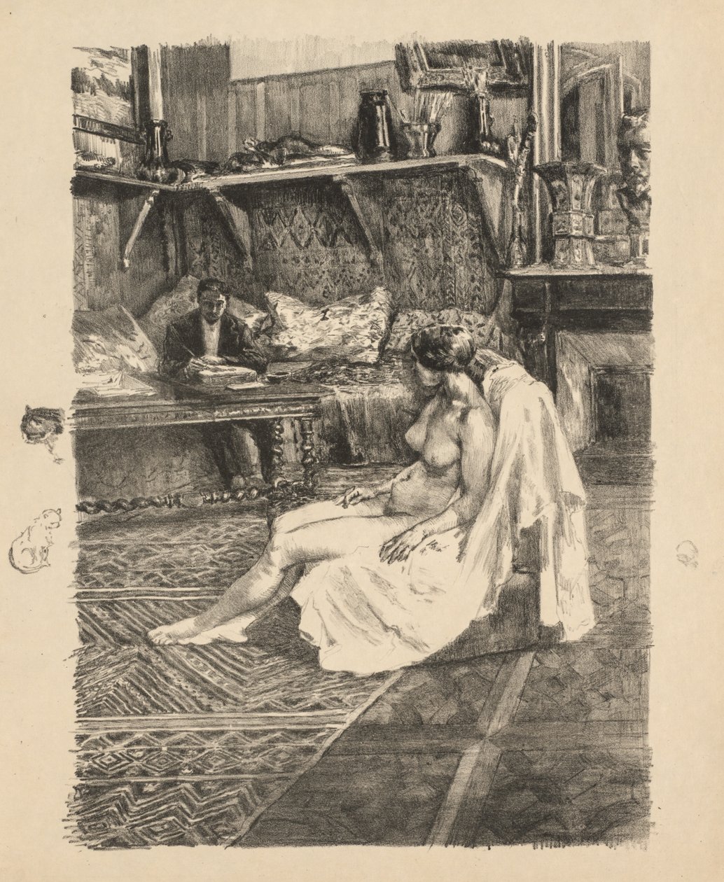 A Sessão Modelo A Sessão Modelo, c. 1895. de Alexandre Lunois