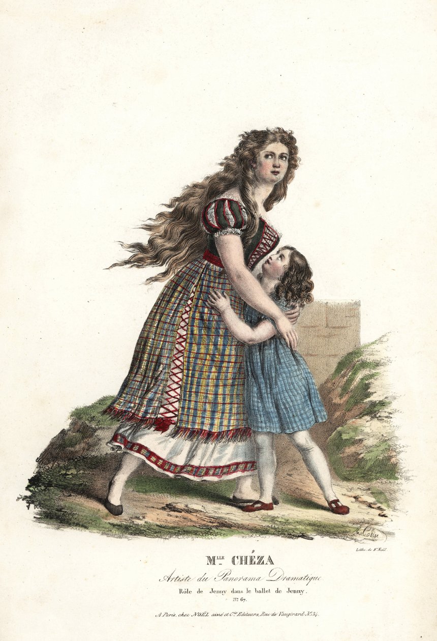 Bailarina Miss Marie Cheza como Jenny no ballet-pantomima Jenny de Jean-Louis Aumer, Panorama Dramatique de Alexandre Marie Colin