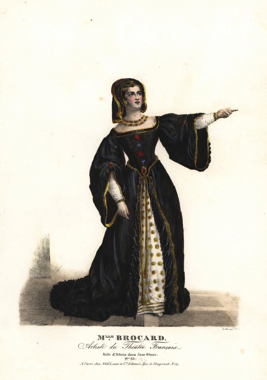 Miss Suzanne Brocard como Alicia em Jane Shore (Richard III e Jeanne Shore) por Nepumucene Lemercier, Theatre Français de Alexandre Marie Colin