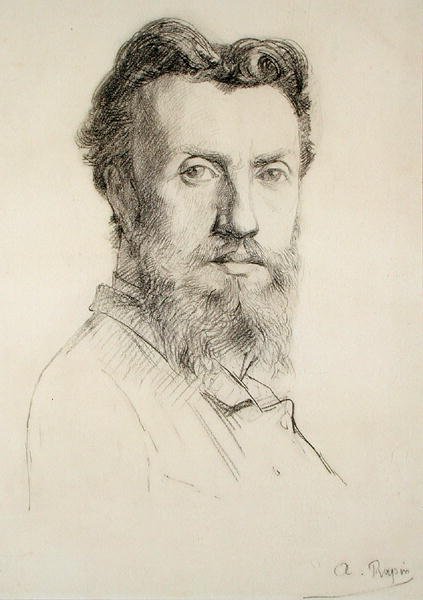 Auto-retrato (lápis sobre papel) de Alexandre Rapin