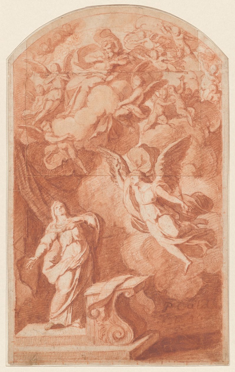 A Anunciação, c.1690 (giz vermelho) de Alexandre Ubeleski