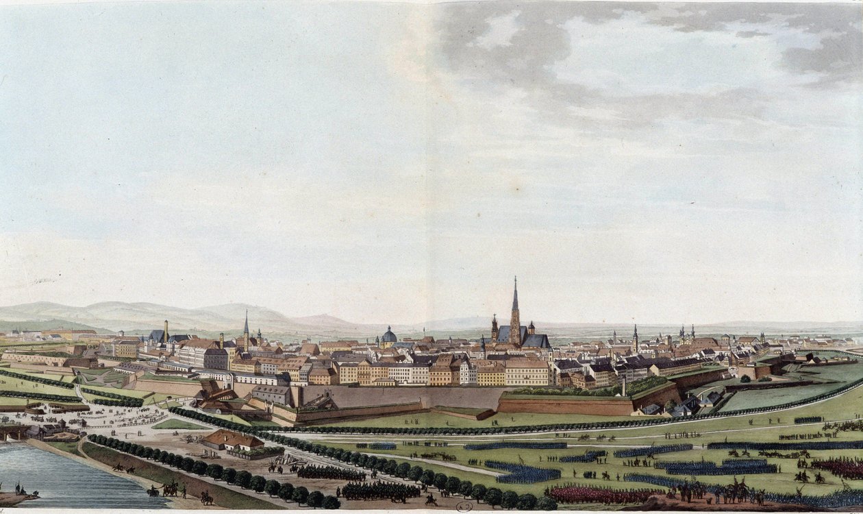 Vista geral de Viena tirada da igreja de São Carlos - in "Voyage pitoresque en Austria par le Comte Alexandre de Laborde", Paris, ed. Didot l