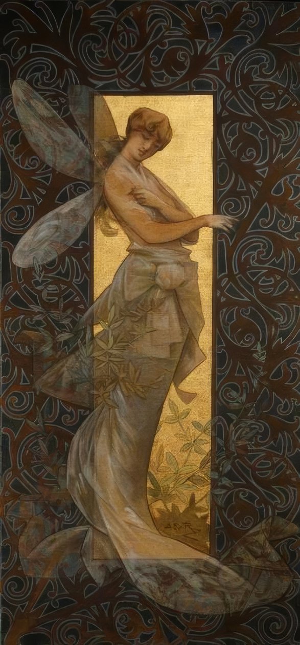 Composição com a ninfa alada ao nascer do sol de Alexandre de Riquer