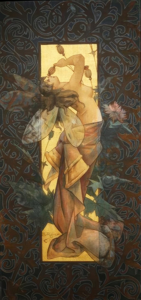 Composição com a ninfa alada ao nascer do sol de Alexandre de Riquer