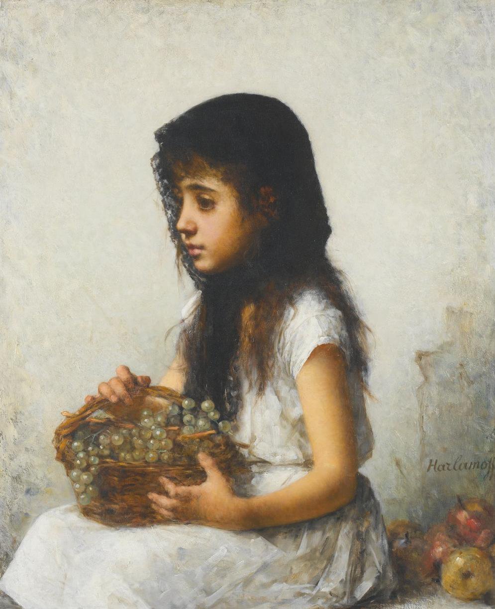 Retrato, de, um, menina jovem de Alexei Harlamov