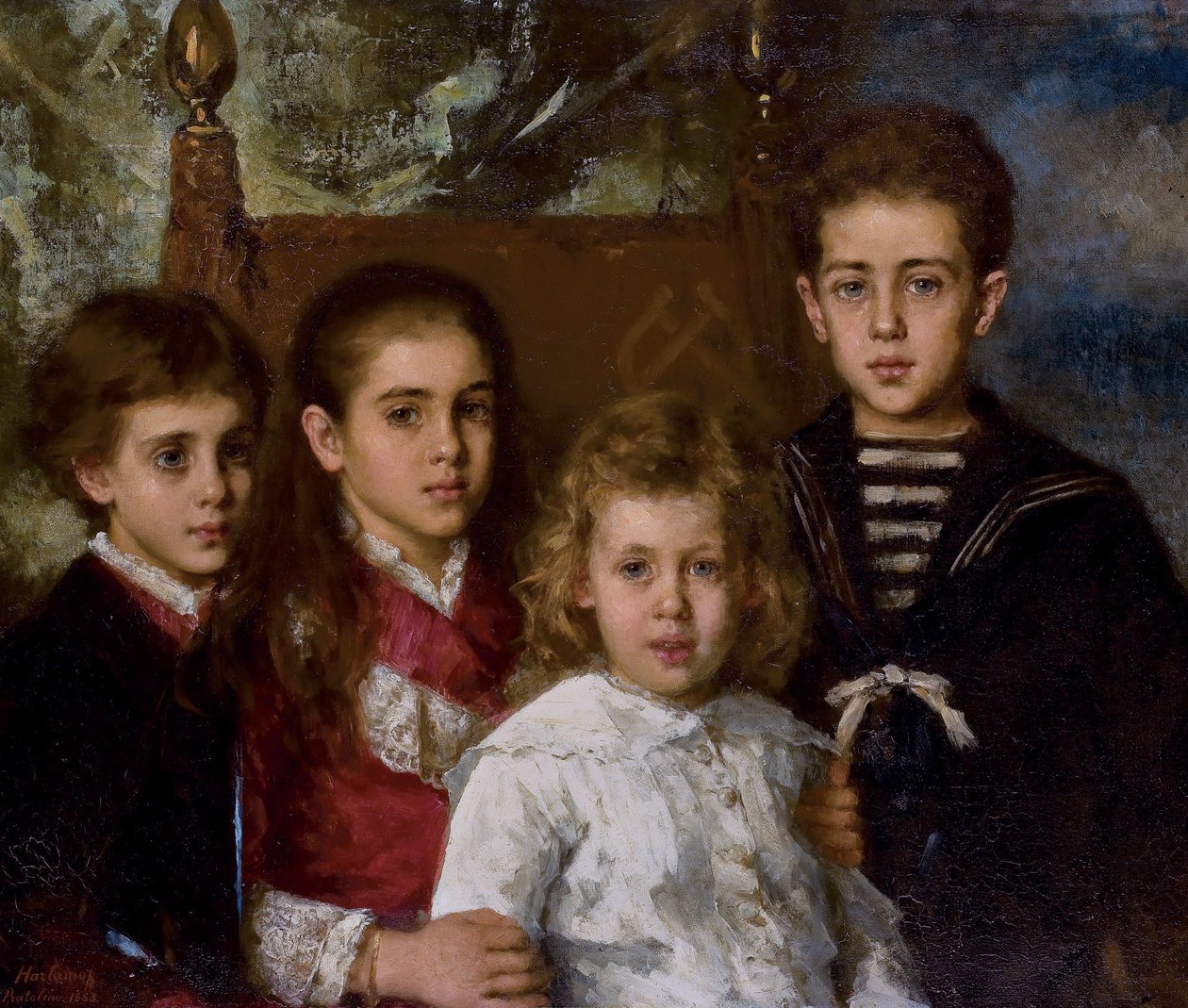 Retrato dos filhos de Paul Pavlovich Demidoff de Alexei Harlamov