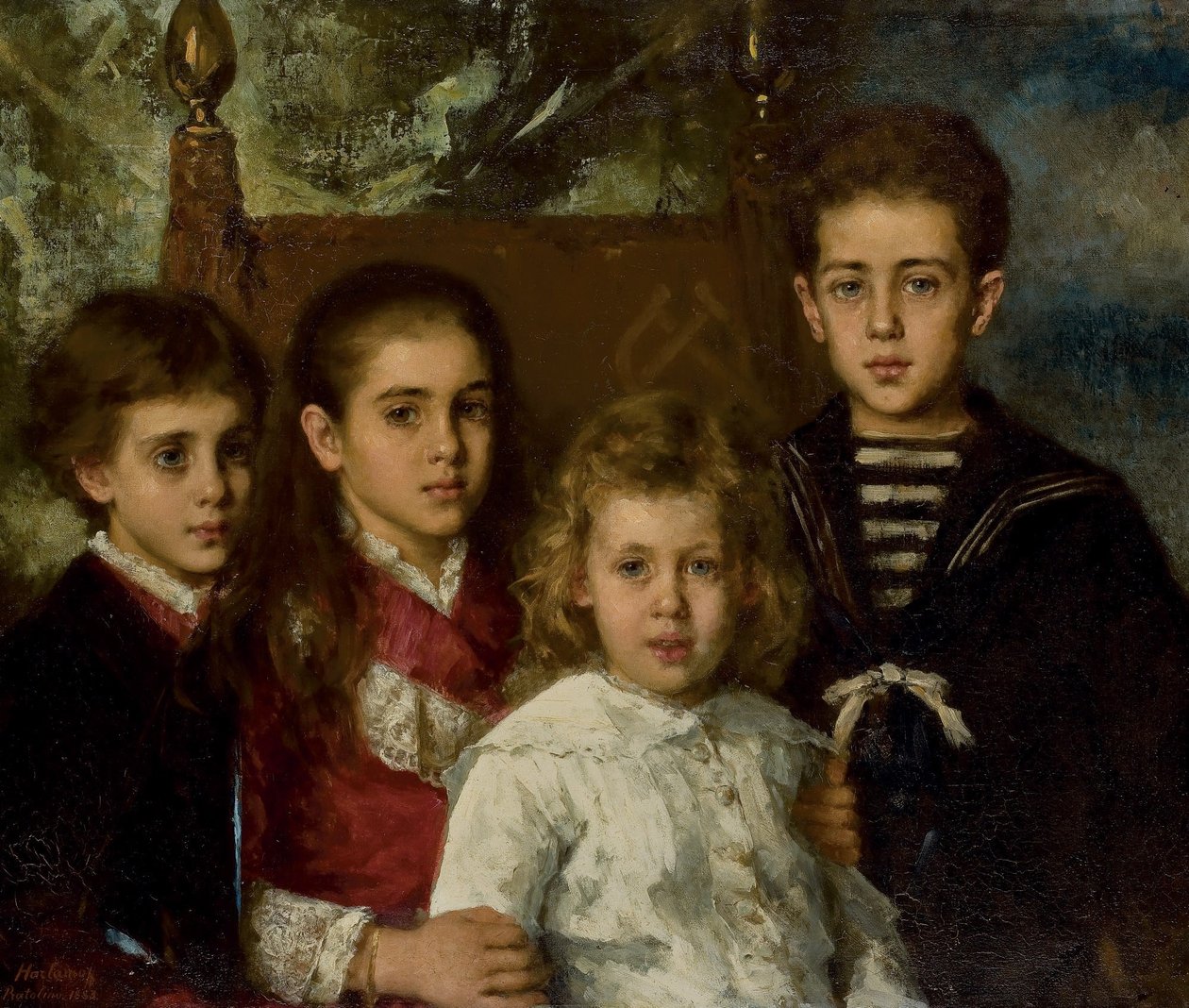 Retrato dos filhos de Paul Pavlovich Demidoff, 2º Príncipe de San Donato de Alexei Harlamov