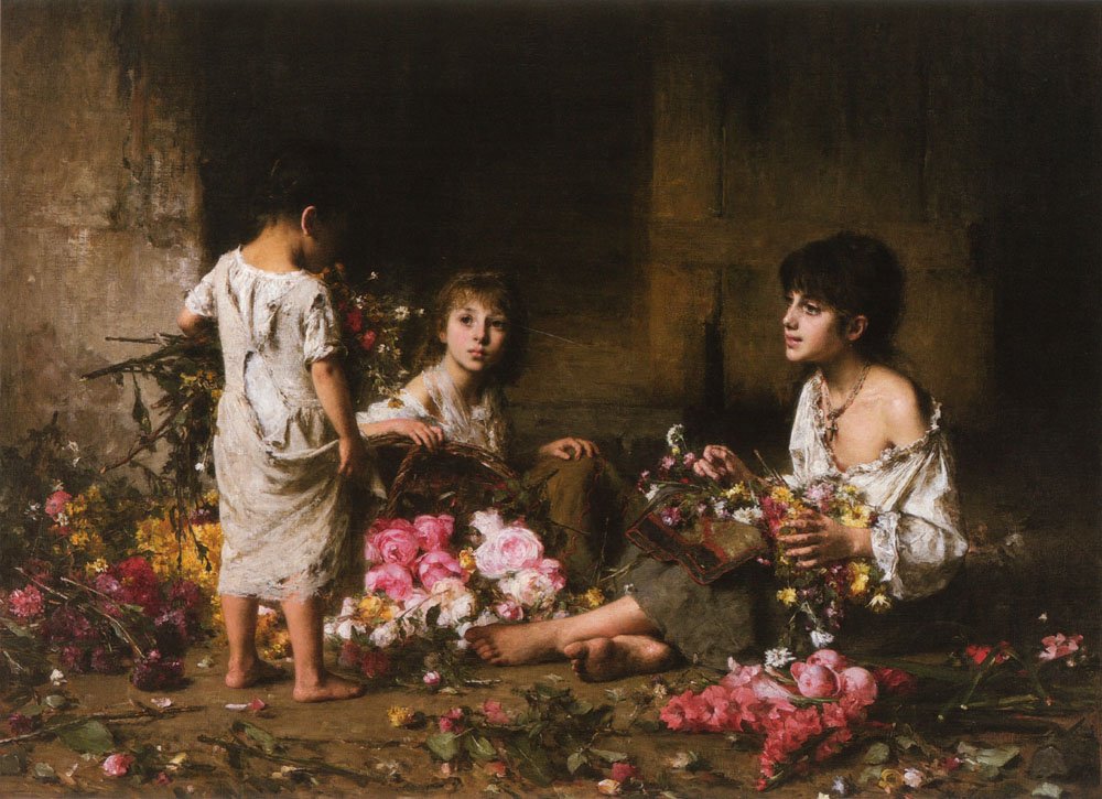 As meninas da flor de Alexei Harlamov