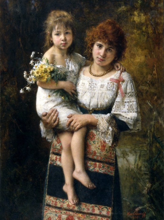 Mulher e criança de Alexei Harlamov