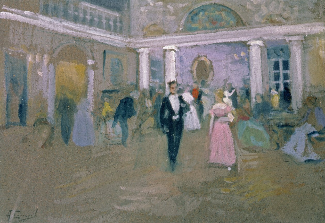 Bola em Larins, uma ilustração para &39;Eugene Onegin&39;, por Alexander Pushkin (1799-1837), 1911 de Alexei Steipanovitch Stepanov