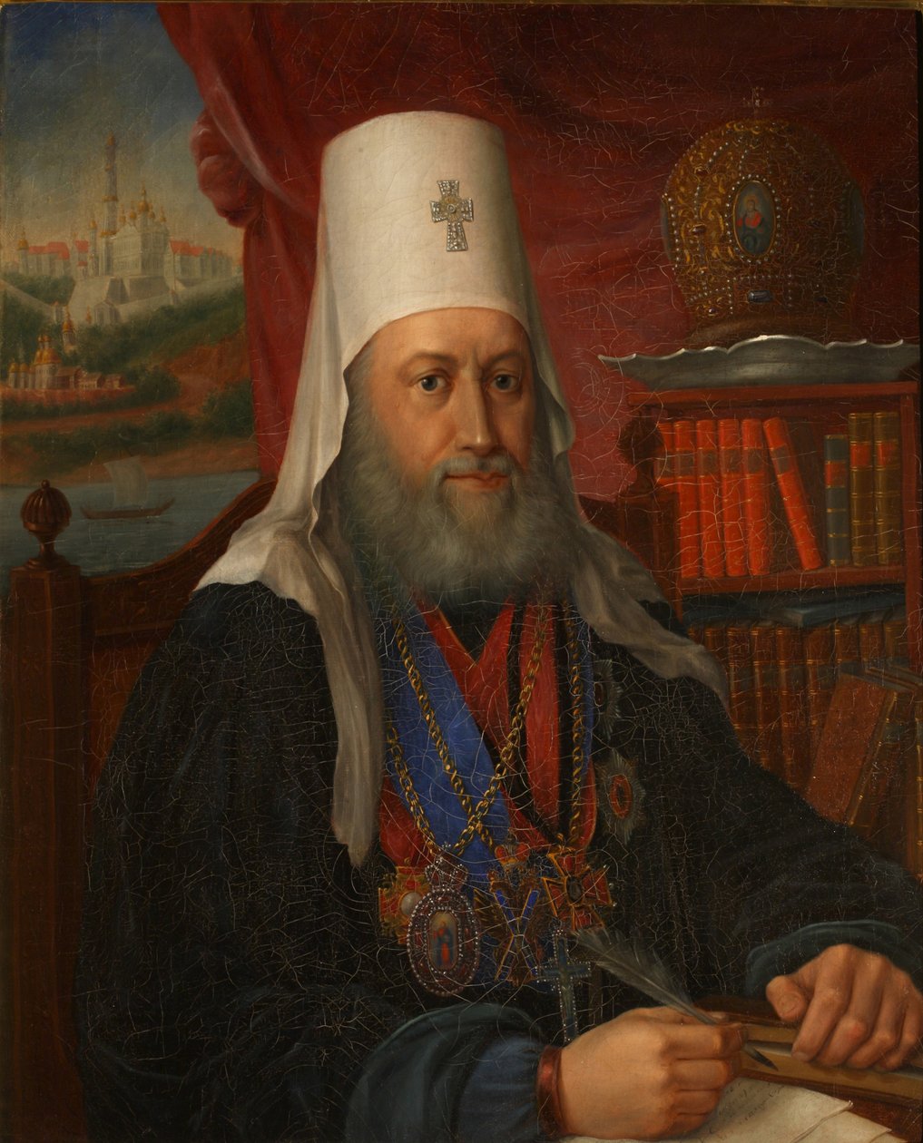 Retrato de Yevgeny Bolkhovitinov 1767-1837, Metropolita de Kiev e Galiza, 1837 de Alexei Afanasyevich Kalashnikov