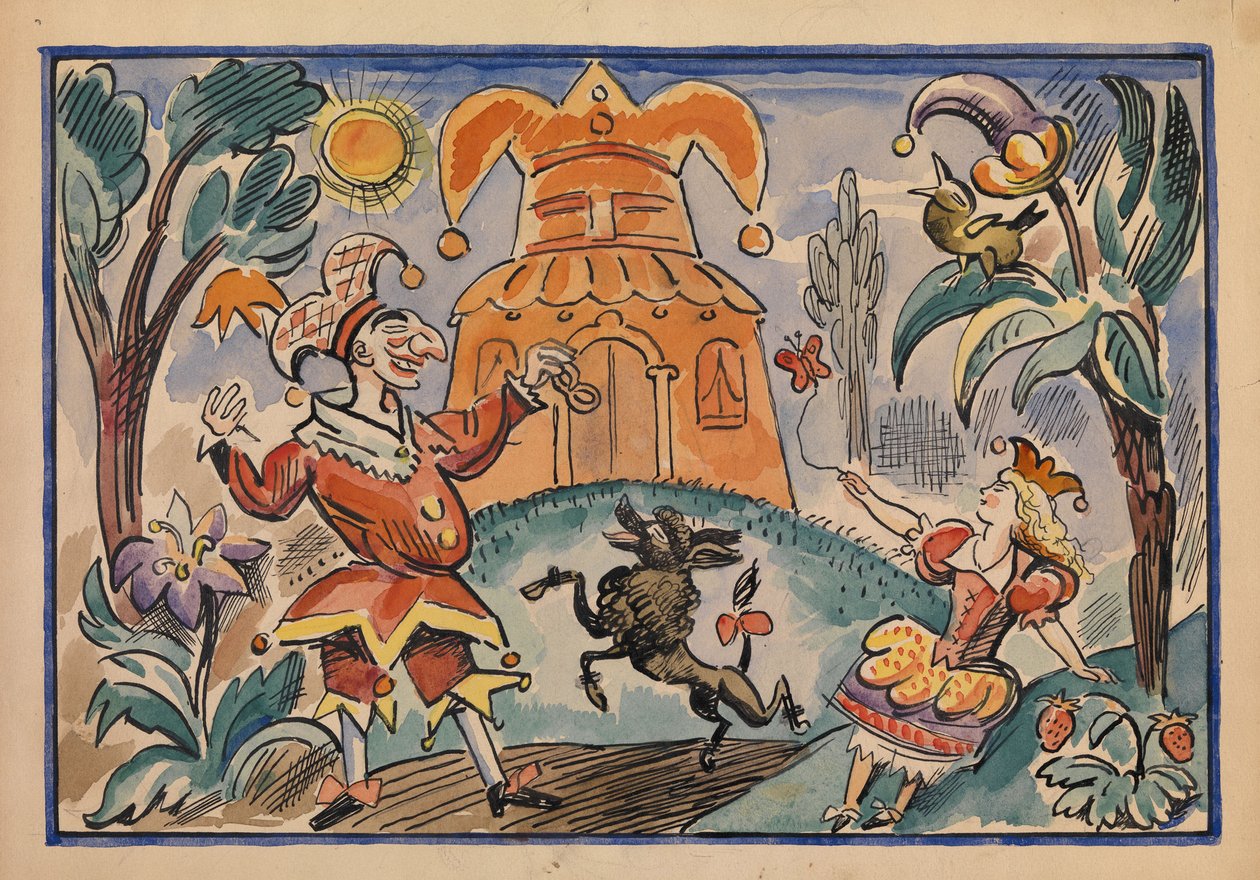 Ilustração para a Guerra de Petrushka e Stepka-Rastrepka por Evgeni Schwartz, 1925 de Alexei Alexandrovich Radakov