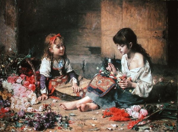 As Jovens Flower Girls de Alexei Alexevich Harlamoff