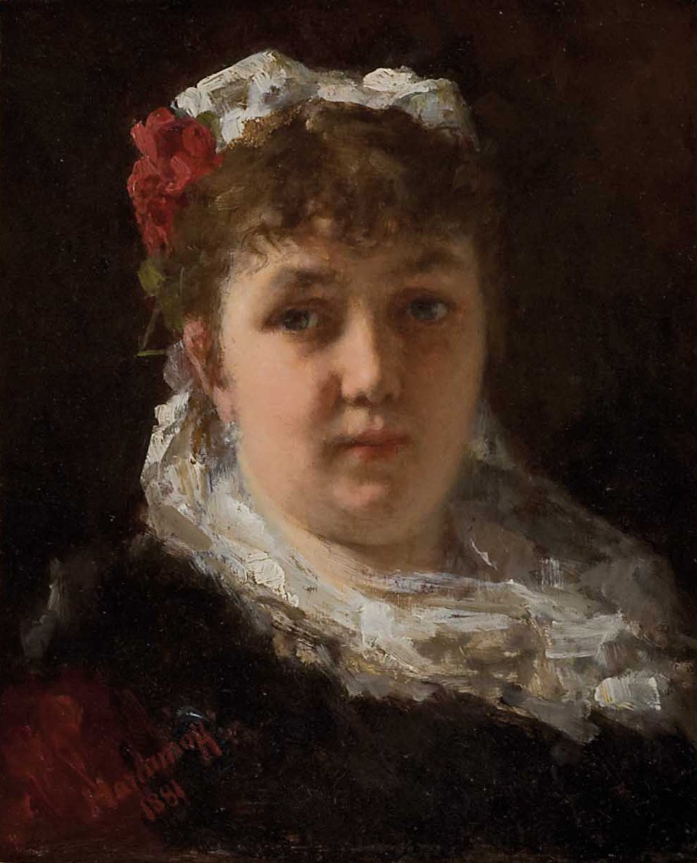 Retrato da cantora de ópera Félia Litvinne 1860-1936, 1881 de Alexei Alexeyevich Harlamov