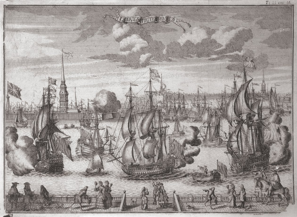 Vista de São Petersburgo, 1727 de Alexei Fyodorovich Zubov