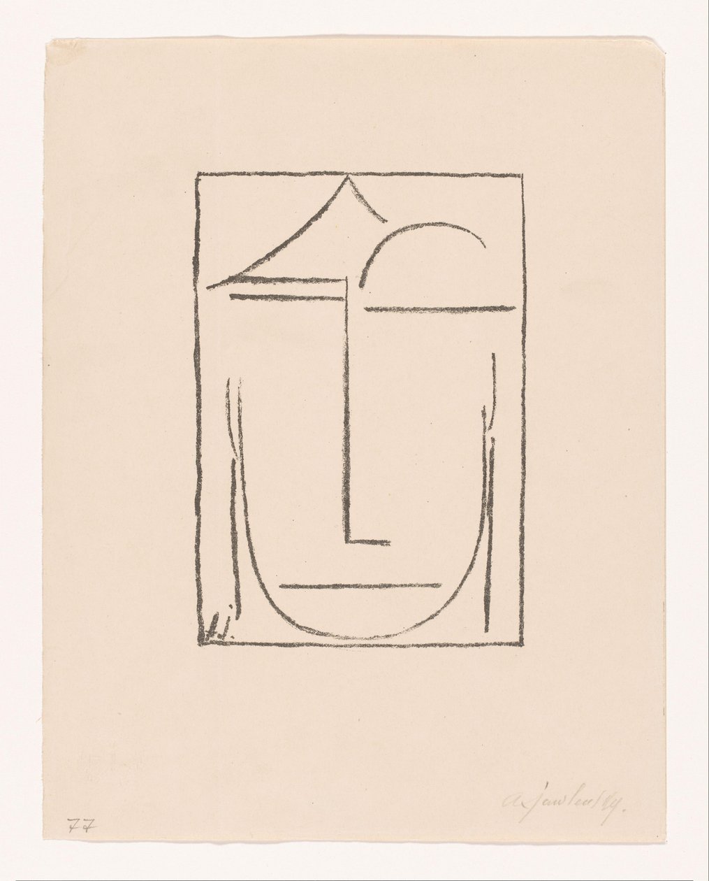 Sem título (Kopf) (Cabeça)
Rosto estilizado
Cabeça I (título original) de Alexei Jawlensky (signed by artist)