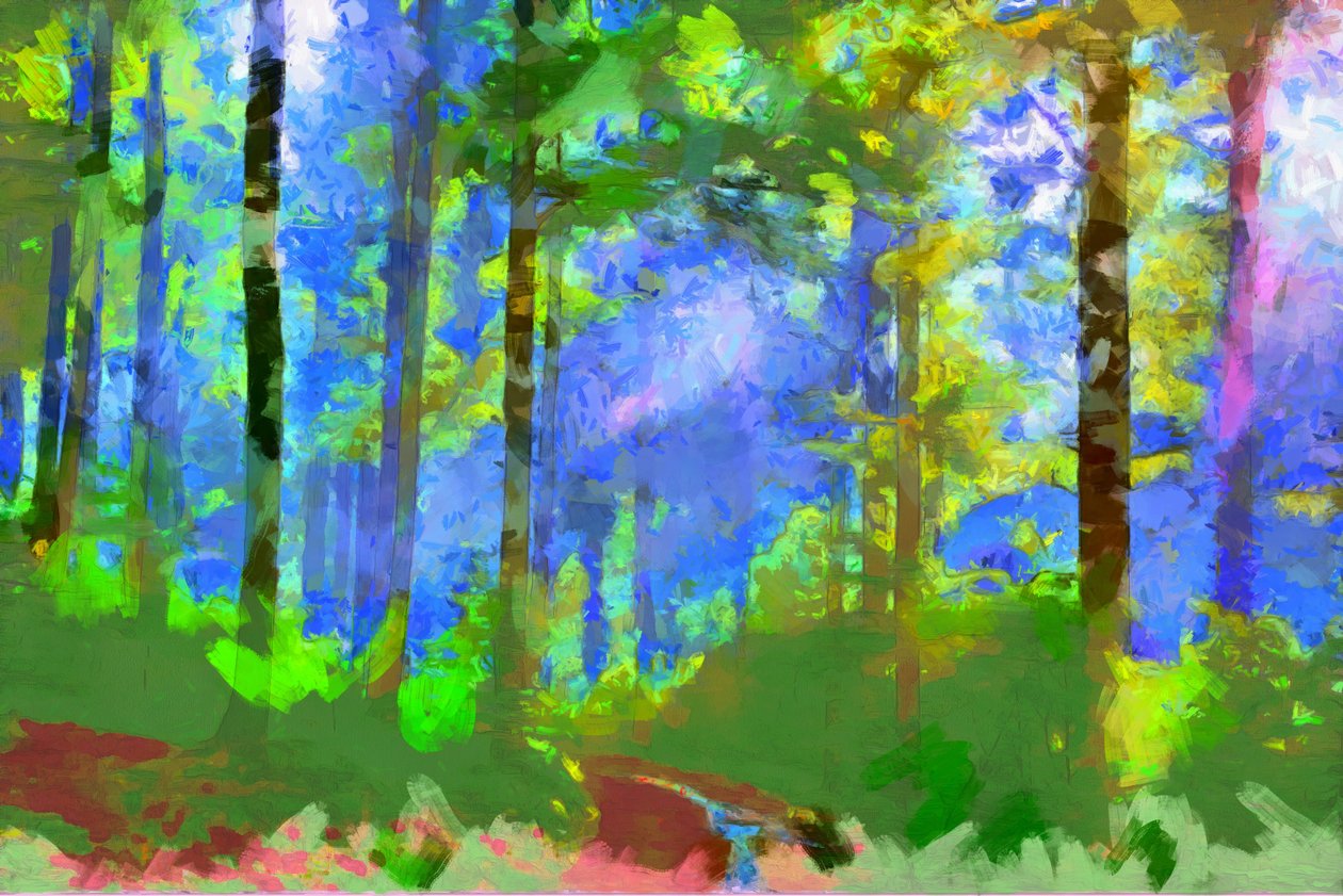 Caminho na floresta,2020,(técnica mista) de Alexei Makhov