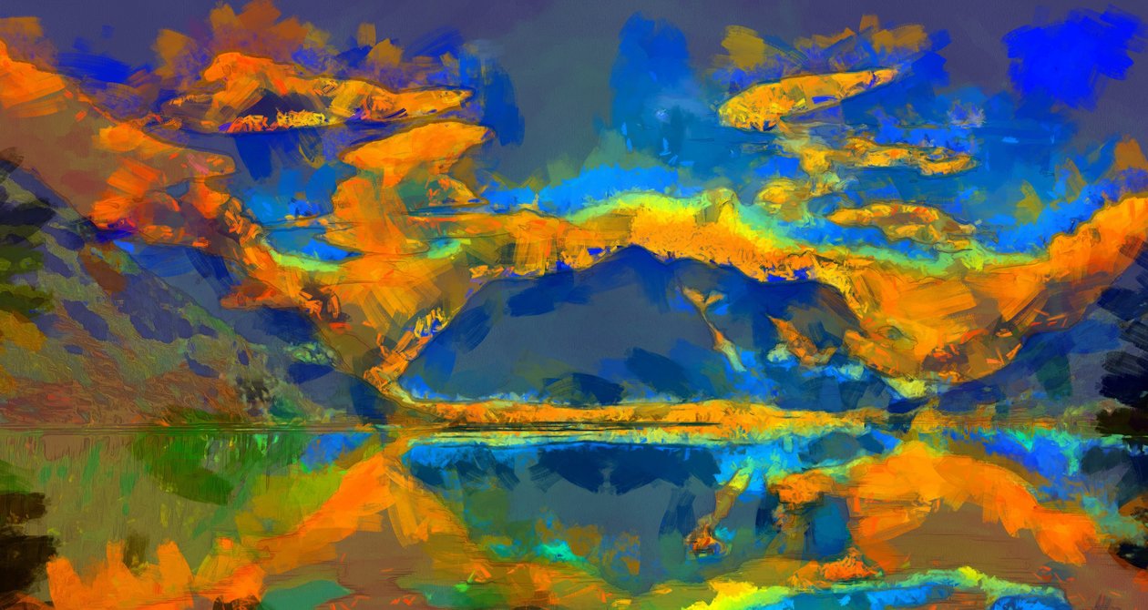Sunset,2020,(técnica mista) de Alexei Makhov