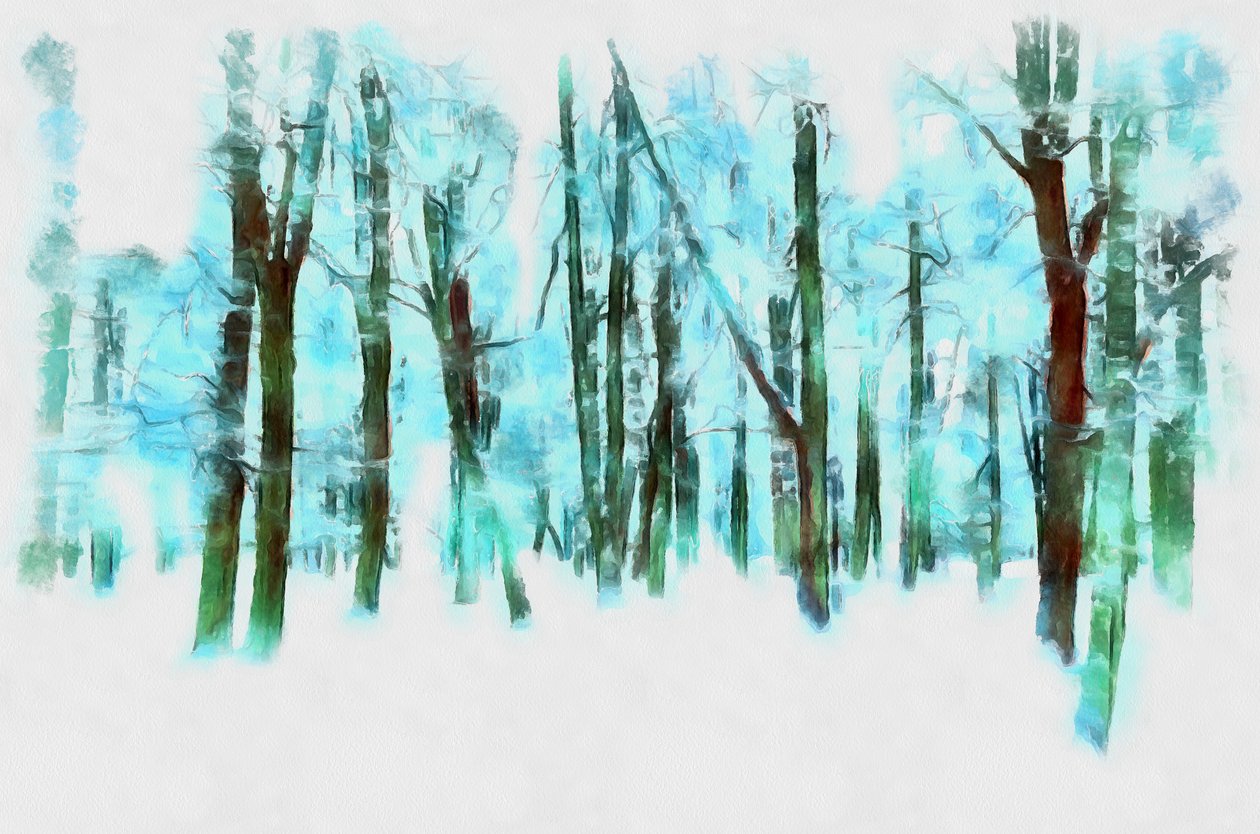 inverno na floresta,2020,(técnica mista) de Alexei Makhov