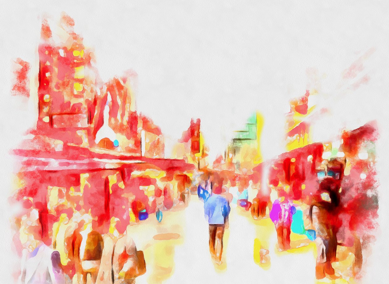 Сity walk,2020,(técnica mista) de Alexei Makhov