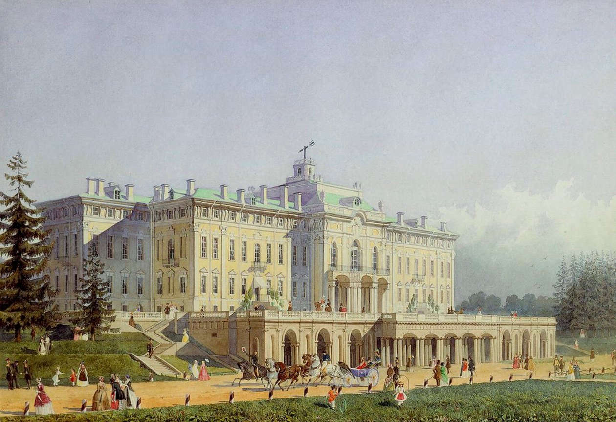 O Palácio Constantino em Strelna, 1847. de Alexei Maximovich Gornostayev