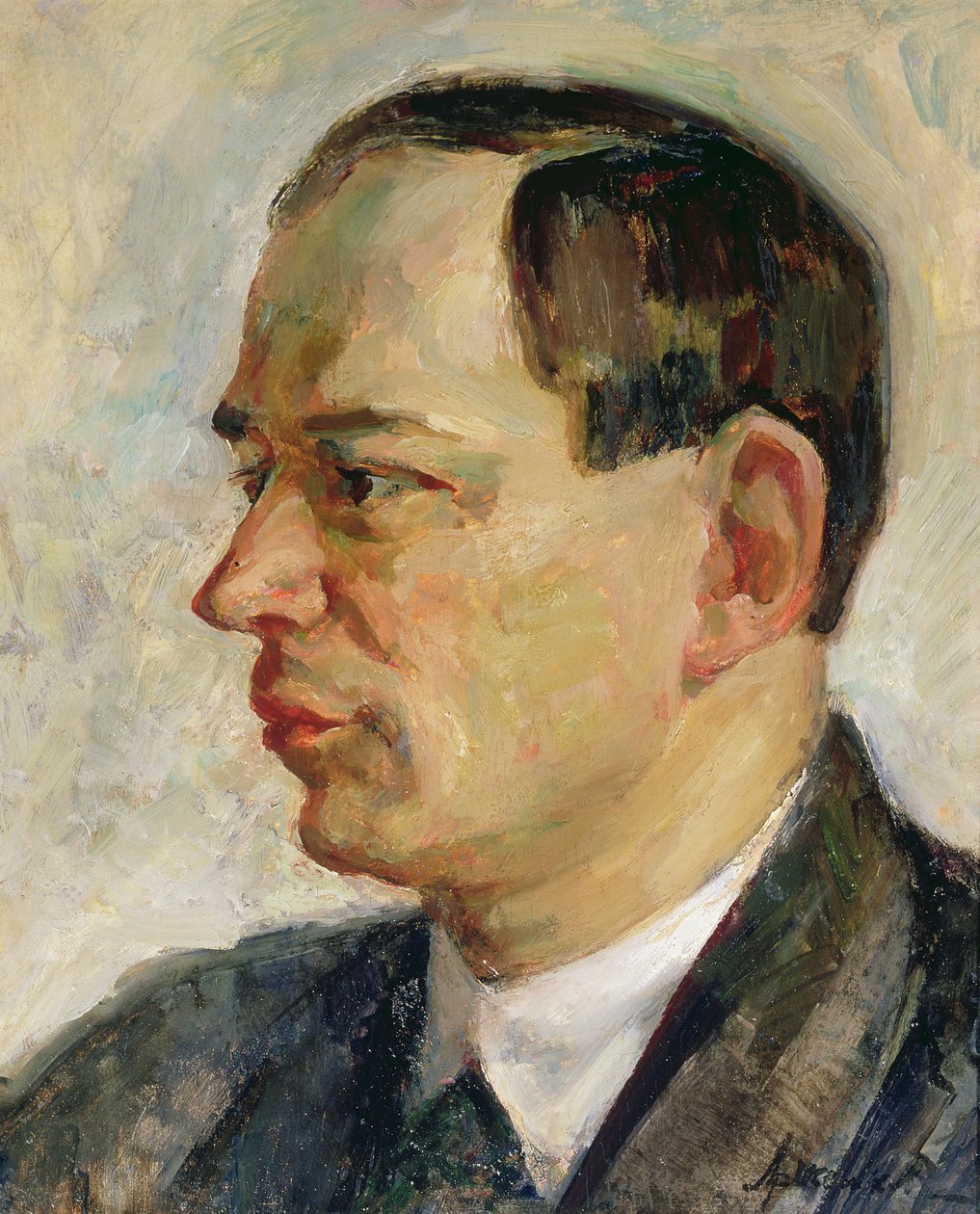 Retrato de Vissarion Shebalin (1902-63) 1933 (óleo sobre tela) de Alexei Nikolayevich Arzhenikov