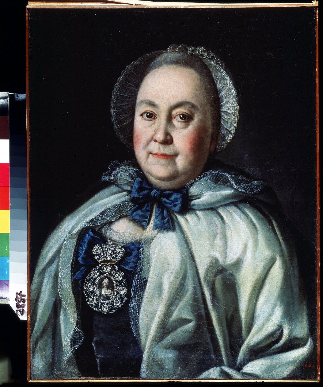 Retrato da dama de companhia, condessa Maria A. Rumyantseva (1698-1788) (Retrato da dama de companhia, condessa Maria A. Rumyantseva). Pintura de Alexei Petrovich Antropov (1698-1788). Óleo sobre tela 62,5 x 48 cm de Alexei Petrovich Antropov