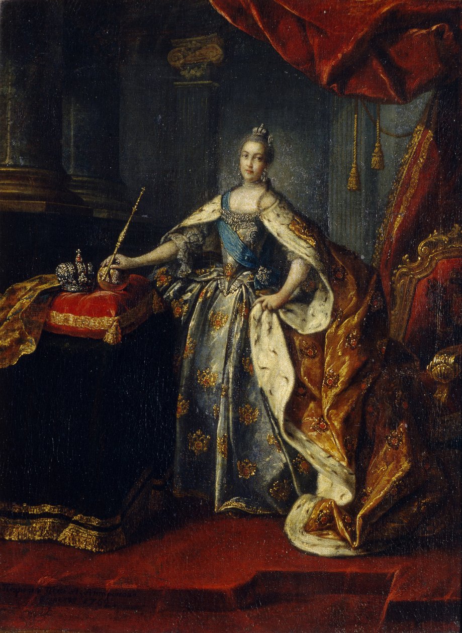 Retrato da imperatriz Catarina II 1729-1796, 1762 de Alexei Petrovich Antropov
