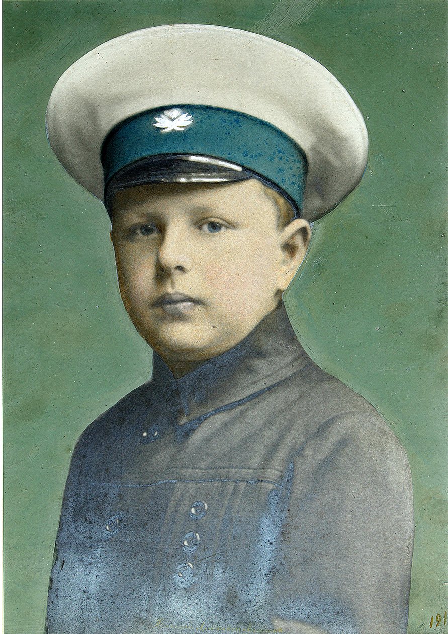 Retrato do Filho. Fotografia, Guache por Alexei Sergeevich Mazurin (1846-após 1914) de Alexei Sergeevich Mazurin